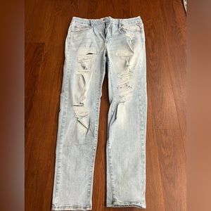 Aero ripped light skinny jeans
